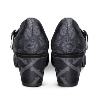 Black Tudor Women's Mary Jane Mid Heels