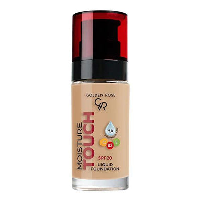 Golden Rose Moisture Touch Liquid Foundation SPF20 - Hydrating, Vegan, Buildable Coverage - Glamourous Grace