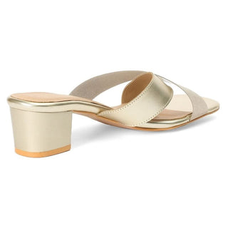 Clara - Gold Block Heels