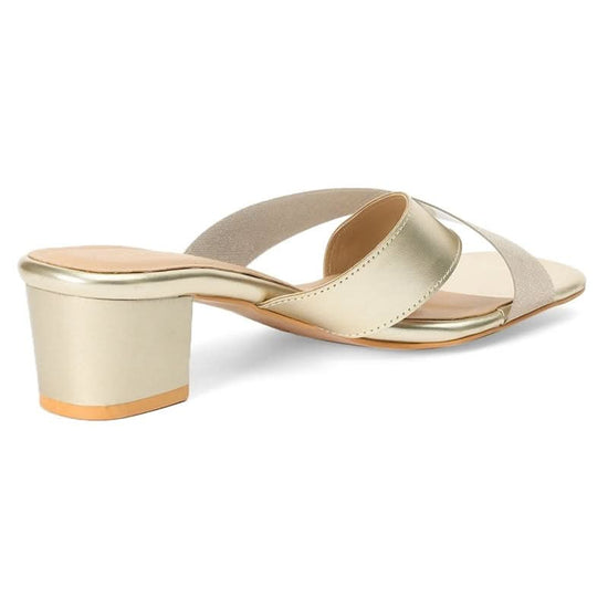 Clara - Gold Block Heels