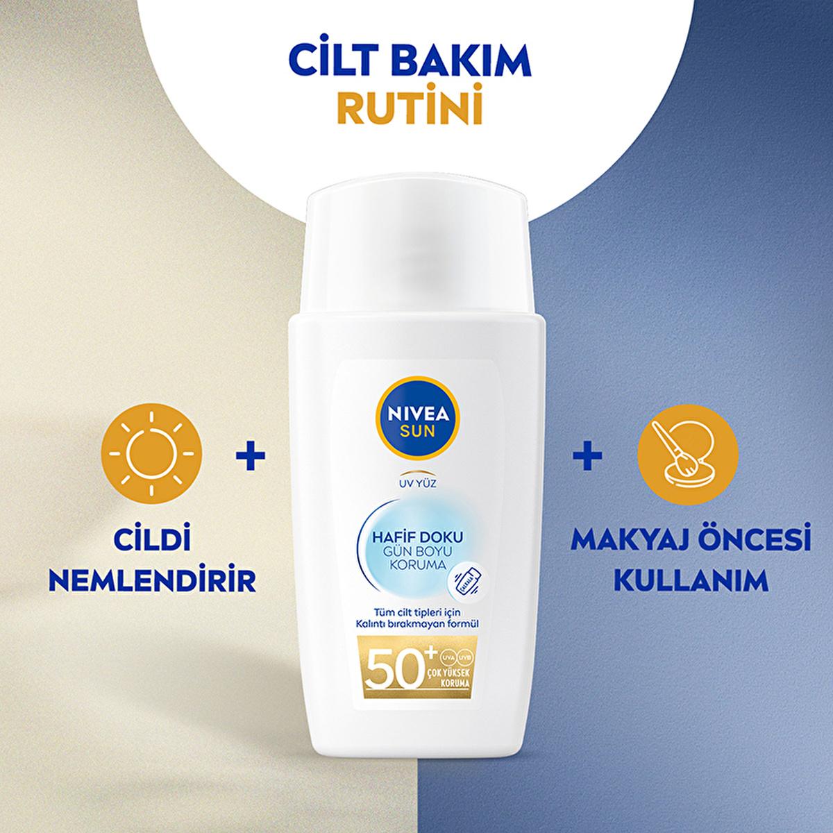 Nivea Sun SPF50 Face Cream: Lightweight, Non-Greasy Anti-Aging Sunscreen for Daily Use & Oily Skin - Broad Spectrum Sun Protection - Glamourous Grace