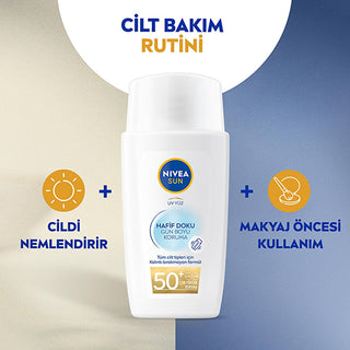 Nivea Sun SPF50 Face Cream: Lightweight, Non-Greasy Anti-Aging Sunscreen for Daily Use & Oily Skin - Broad Spectrum Sun Protection - Glamourous Grace