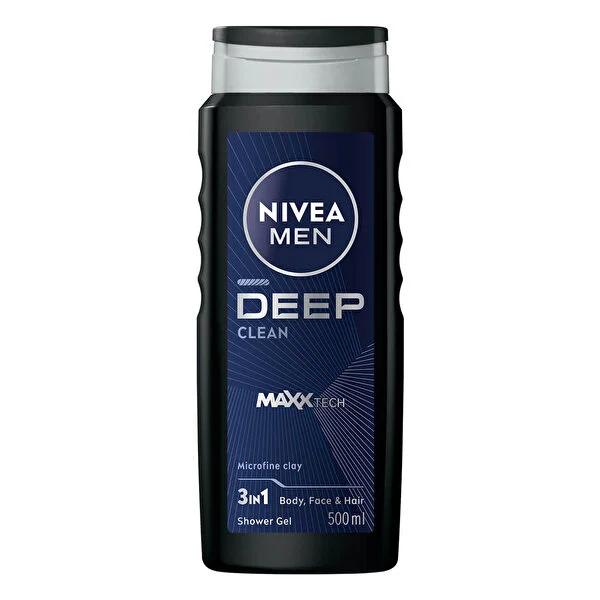 Nivea Men Deep Dimension Clean: Invigorating Shower Gel for Men - Deep Cleansing, Refreshing Scent, Long-Lasting 500ml Body Wash - Glamourous Grace
