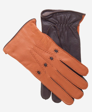 CA0322 (saddle) - Men's Italian cashmere lined deerskin dress driving gloves - Glamourous Grace