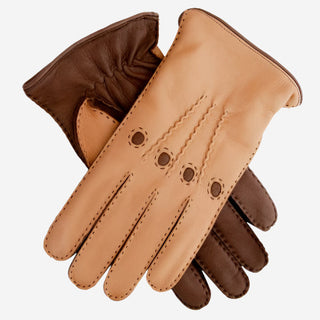 CA0322 (tan) - Men's Italian cashmere lined deerskin dress driving gloves - Glamourous Grace