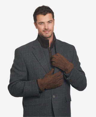 CA0395 (coffee) - Handsewn Italian cashmere lined men's carpincho dress gloves - Glamourous Grace