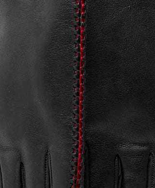 CA0422 (black/red) – Italian lambskin leather gloves for women with cashmere lining - Glamourous Grace