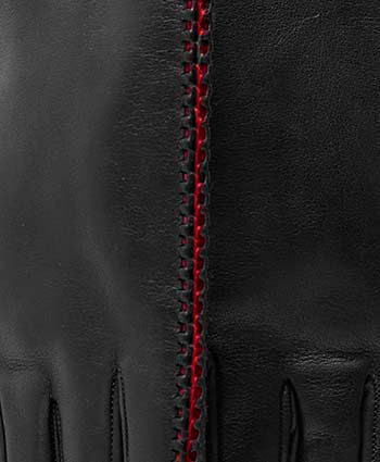 CA0422 (black/red) – Italian lambskin leather gloves for women with cashmere lining - Glamourous Grace