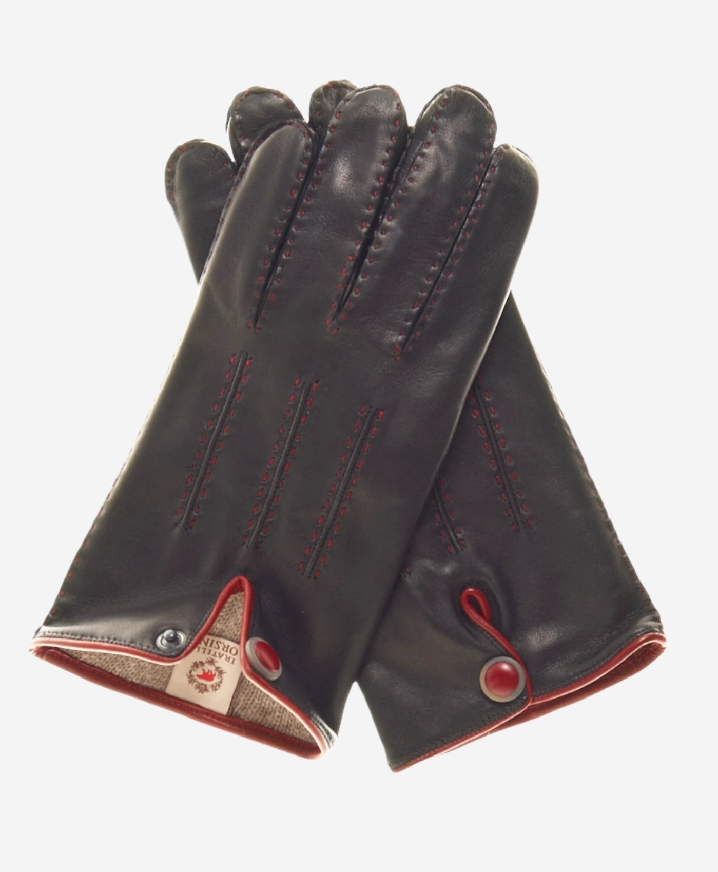 CA3152 (black) - Men's Italian cashmere lined handsewn dress gloves - Glamourous Grace