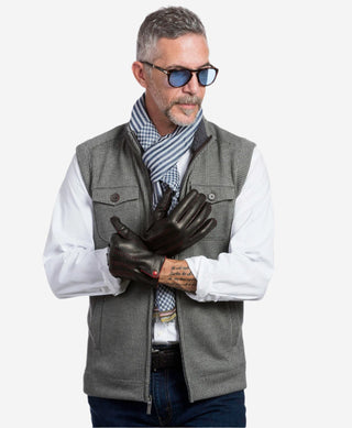 CA3152 (black) - Men's Italian cashmere lined handsewn dress gloves - Glamourous Grace