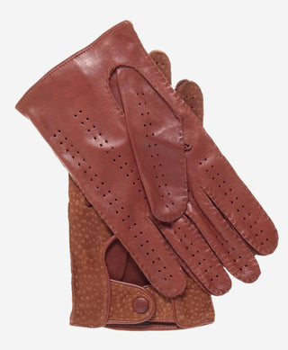 CA3198 (cork) - Handsewn Italian carpincho men's driving gloves - Glamourous Grace