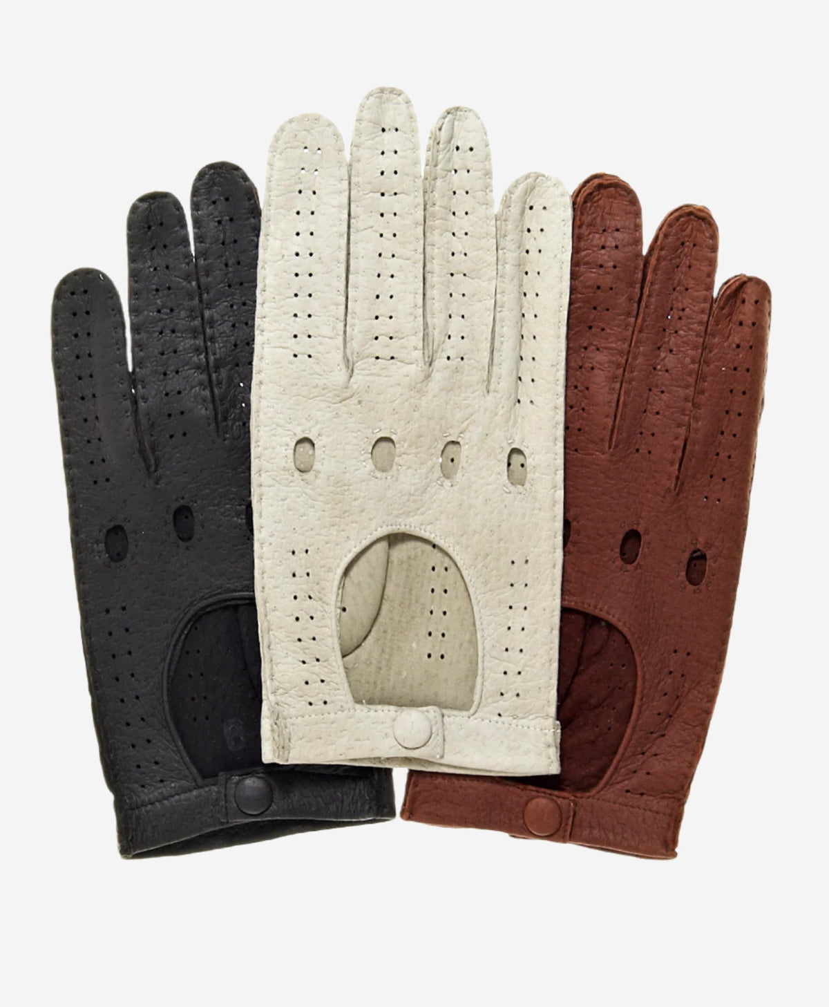 CA3335 (alabaster) - Handsewn Italian peccary men's driving gloves - Glamourous Grace