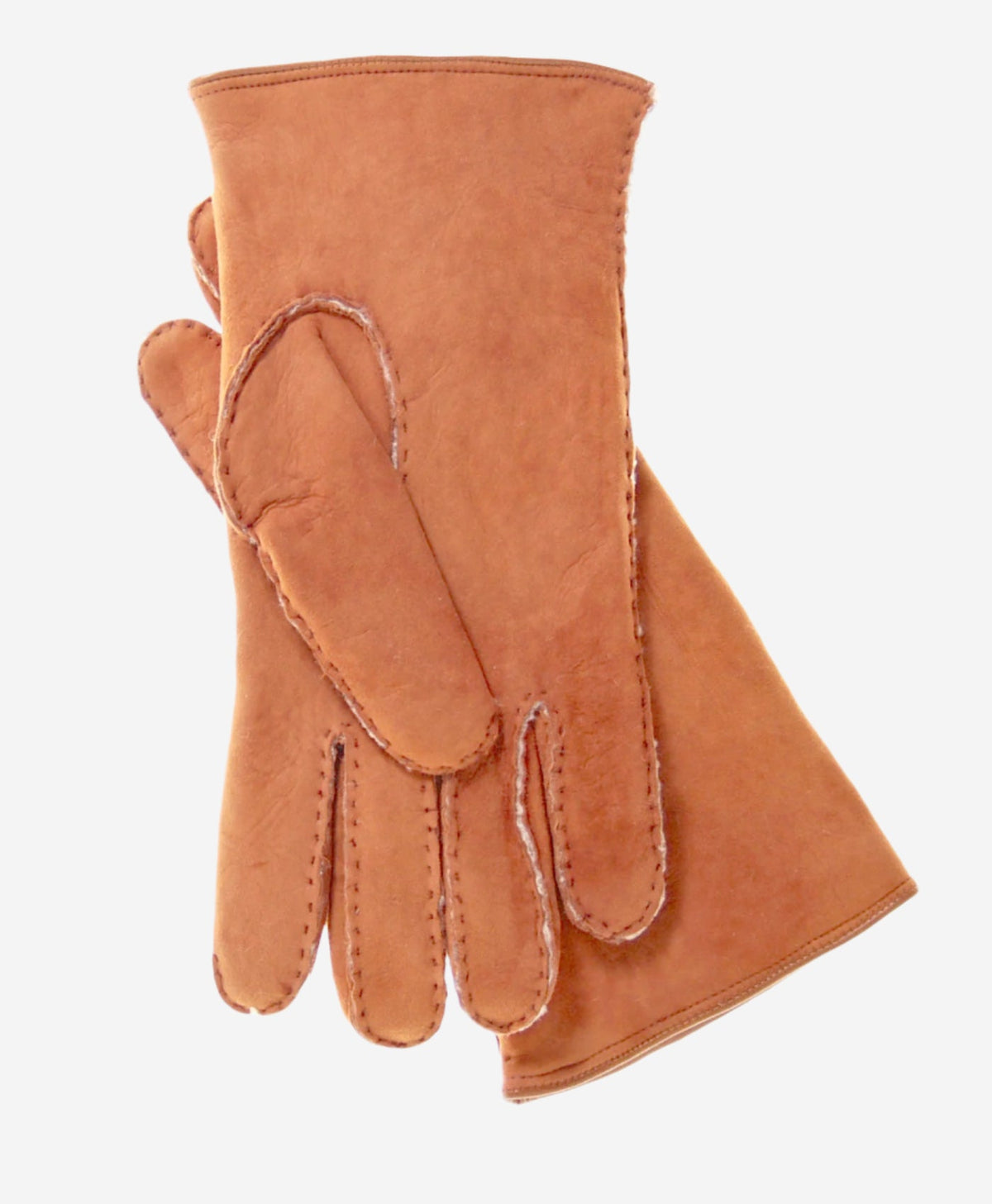 CA3466 (saddle) - Men's Italian handsewn sueded lamb shearling gloves - Glamourous Grace