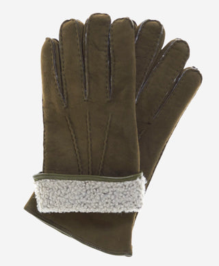 CA3466 (pine) - Men's Italian handsewn sueded lamb shearling gloves - Glamourous Grace