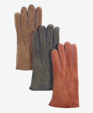 CA3466 (saddle) - Men's Italian handsewn sueded lamb shearling gloves - Glamourous Grace