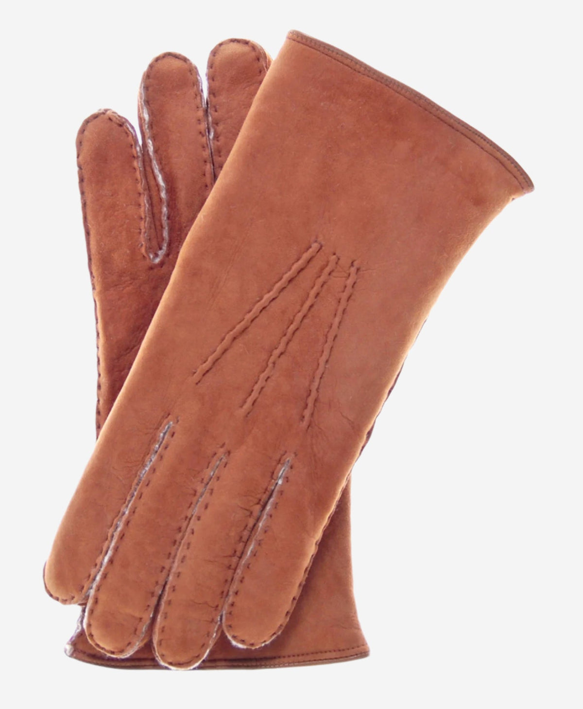 CA3466 (saddle) - Men's Italian handsewn sueded lamb shearling gloves - Glamourous Grace