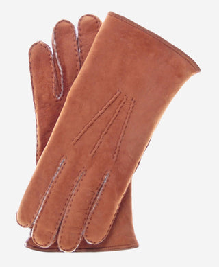 CA3466 (saddle) - Men's Italian handsewn sueded lamb shearling gloves - Glamourous Grace
