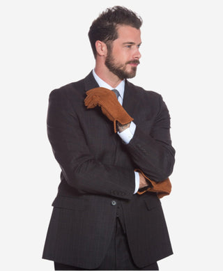 CA3633 (cork) - Handsewn Italian carpincho men’s rabbit fur-lined dress gloves - Glamourous Grace