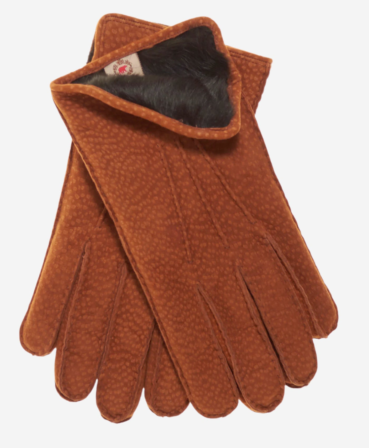 CA3633 (cork) - Handsewn Italian carpincho men’s rabbit fur-lined dress gloves - Glamourous Grace