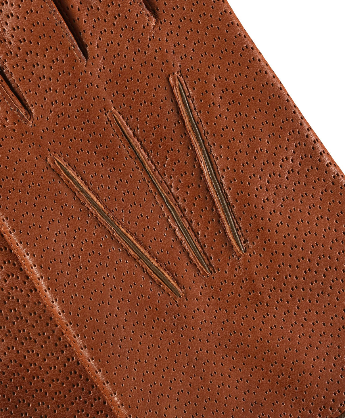 CA3976 (cognac) -Men's Italian cashmere lined leather gloves with unique contrast points - Glamourous Grace