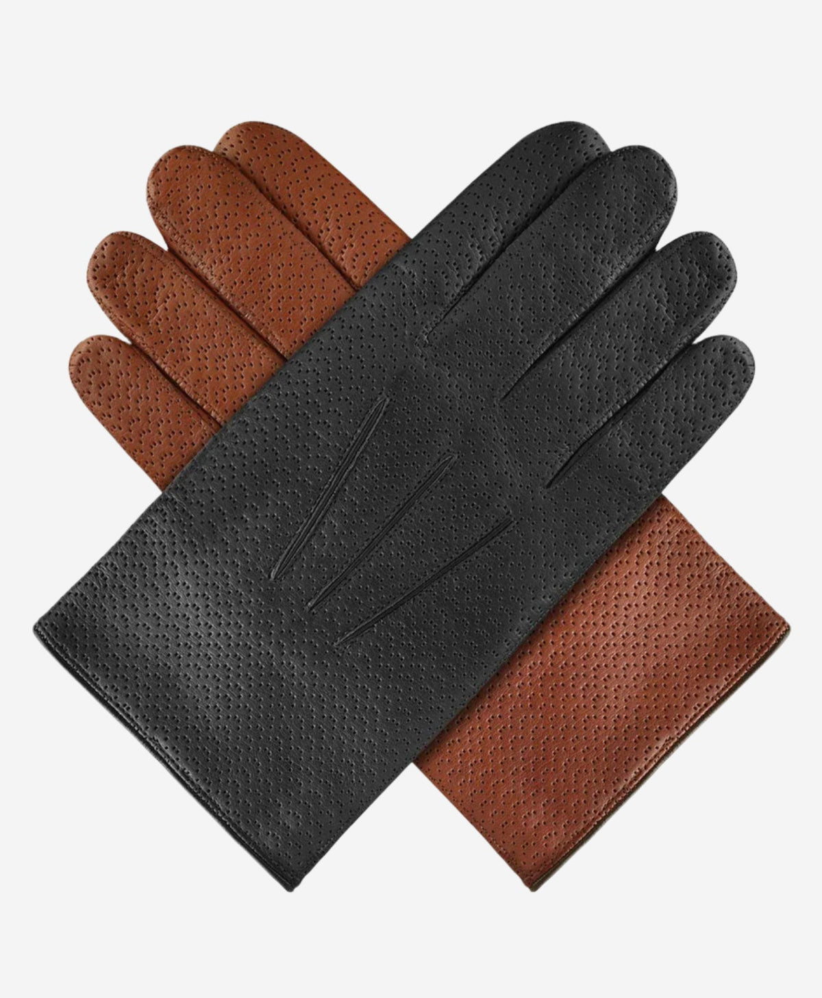 CA3976 (black) - Men's Italian cashmere lined leather gloves with unique contrast points - Glamourous Grace