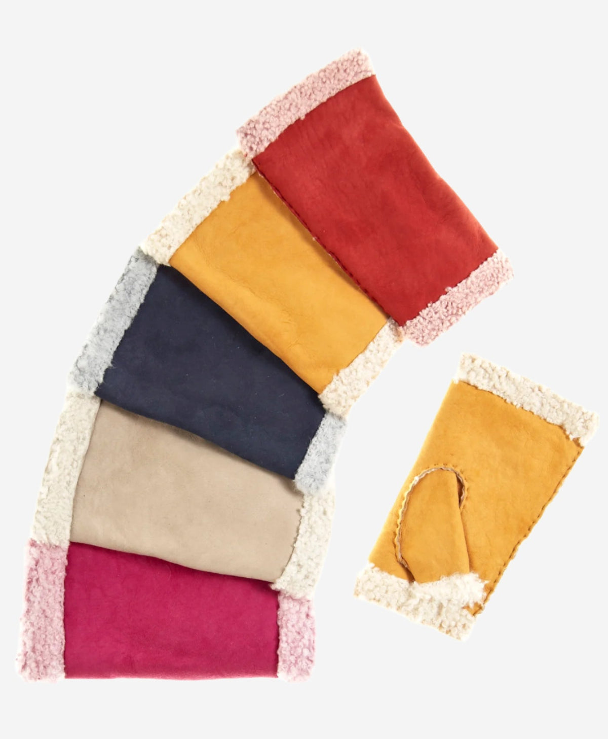 CA4163 (sunshine) - Women’s Italian lamb shearling fingerless gloves - Glamourous Grace