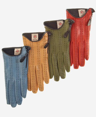 CA4348 (persimmon) - Women’s Italian leather gloves with cashmere lining and side zipper - Glamourous Grace