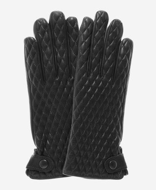 CA4439 (black) – Women’s quilted Italian leather gloves with cashmere lining - Glamourous Grace