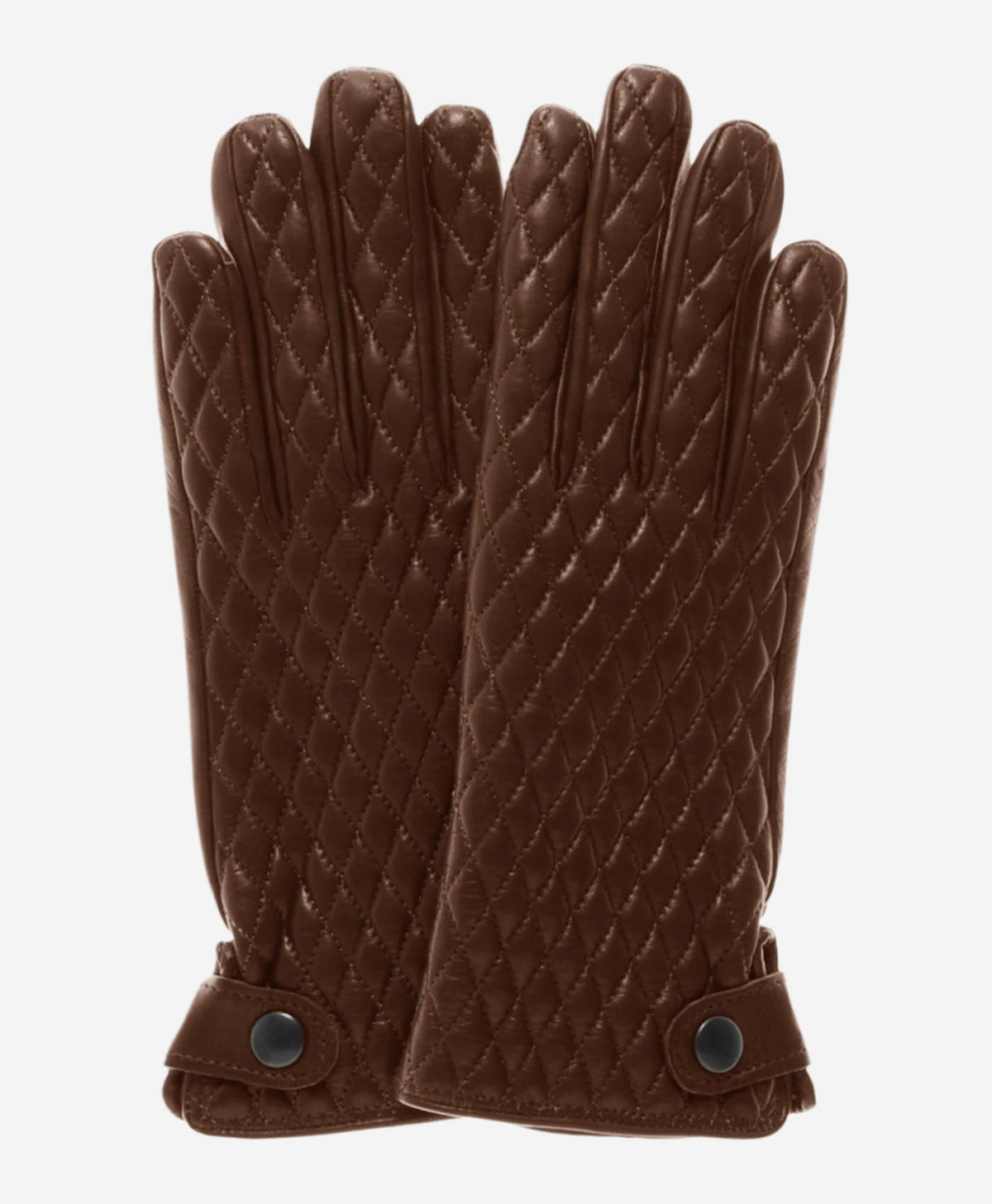 CA4439 (brown) - Women’s quilted Italian leather gloves with cashmere lining - Glamourous Grace