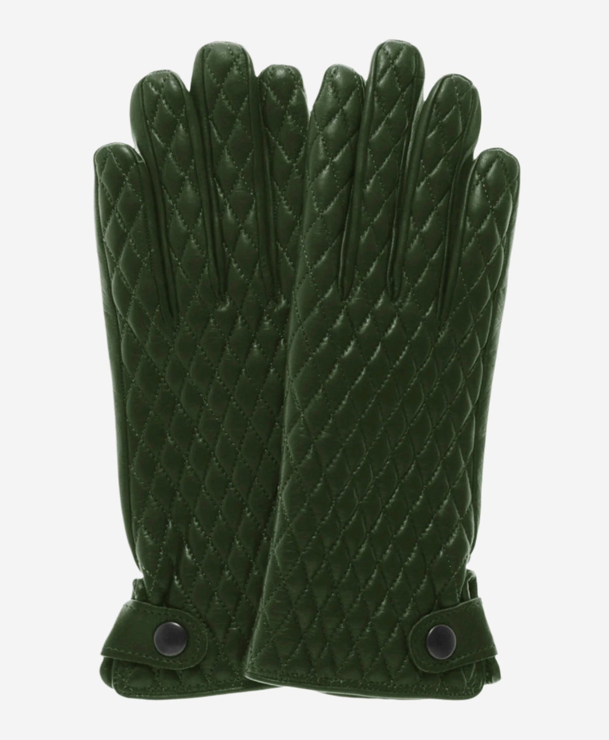 CA4439 (green) - Women’s quilted Italian leather gloves with cashmere lining - Glamourous Grace