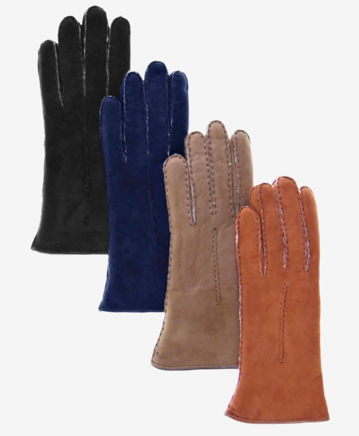 CA4465 (saddle) - Women’s handsewn Italian sueded lamb shearling gloves - Glamourous Grace