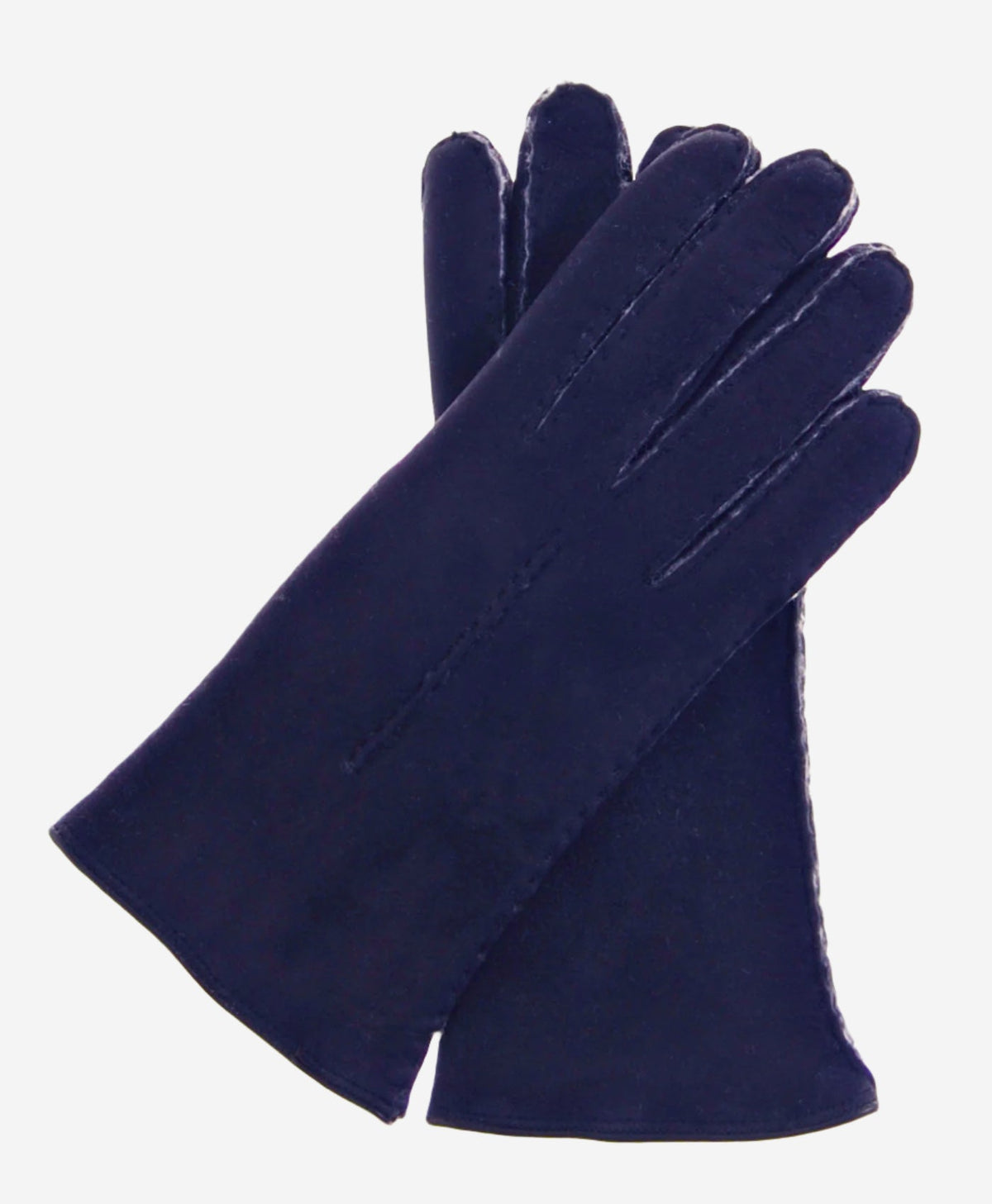 CA4465 (navy) - Women’s handsewn Italian sueded lamb shearling gloves - Glamourous Grace