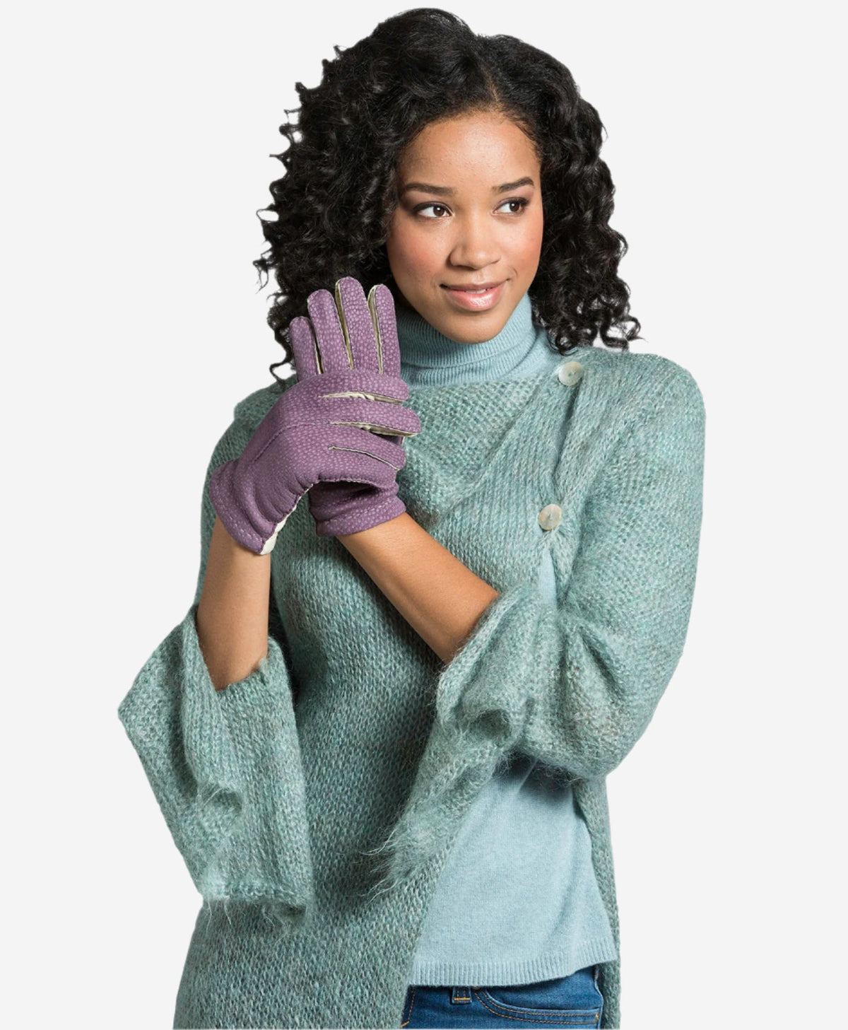 CA4538 (lilac) - Handsewn Italian carpincho women's dress gloves with cashmere lining - Glamourous Grace