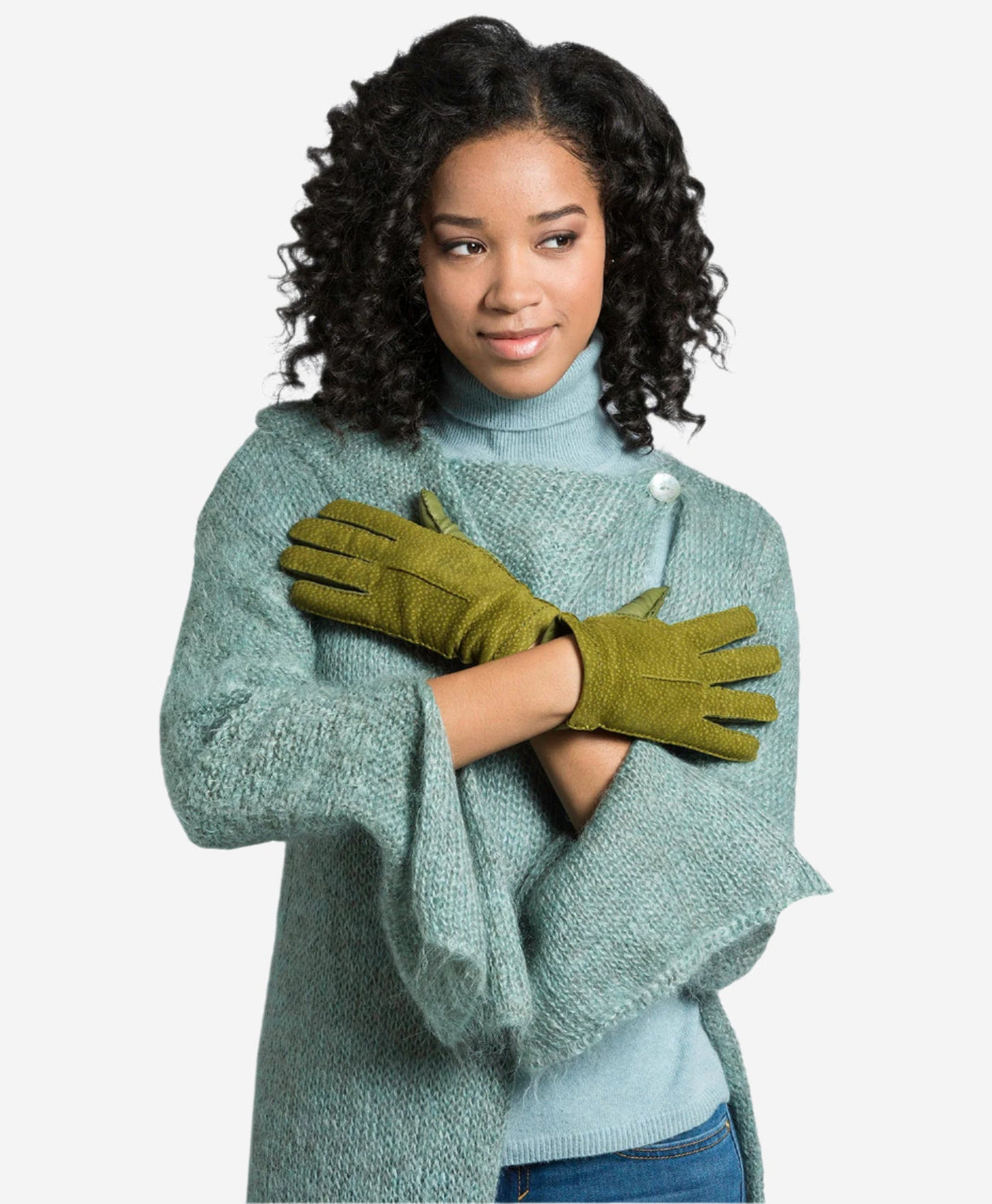 CA4538 (moss) - Handsewn Italian carpincho women's dress gloves with cashmere lining - Glamourous Grace