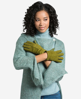 CA4538 (moss) - Handsewn Italian carpincho women's dress gloves with cashmere lining - Glamourous Grace