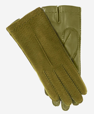 CA4538 (moss) - Handsewn Italian carpincho women's dress gloves with cashmere lining - Glamourous Grace