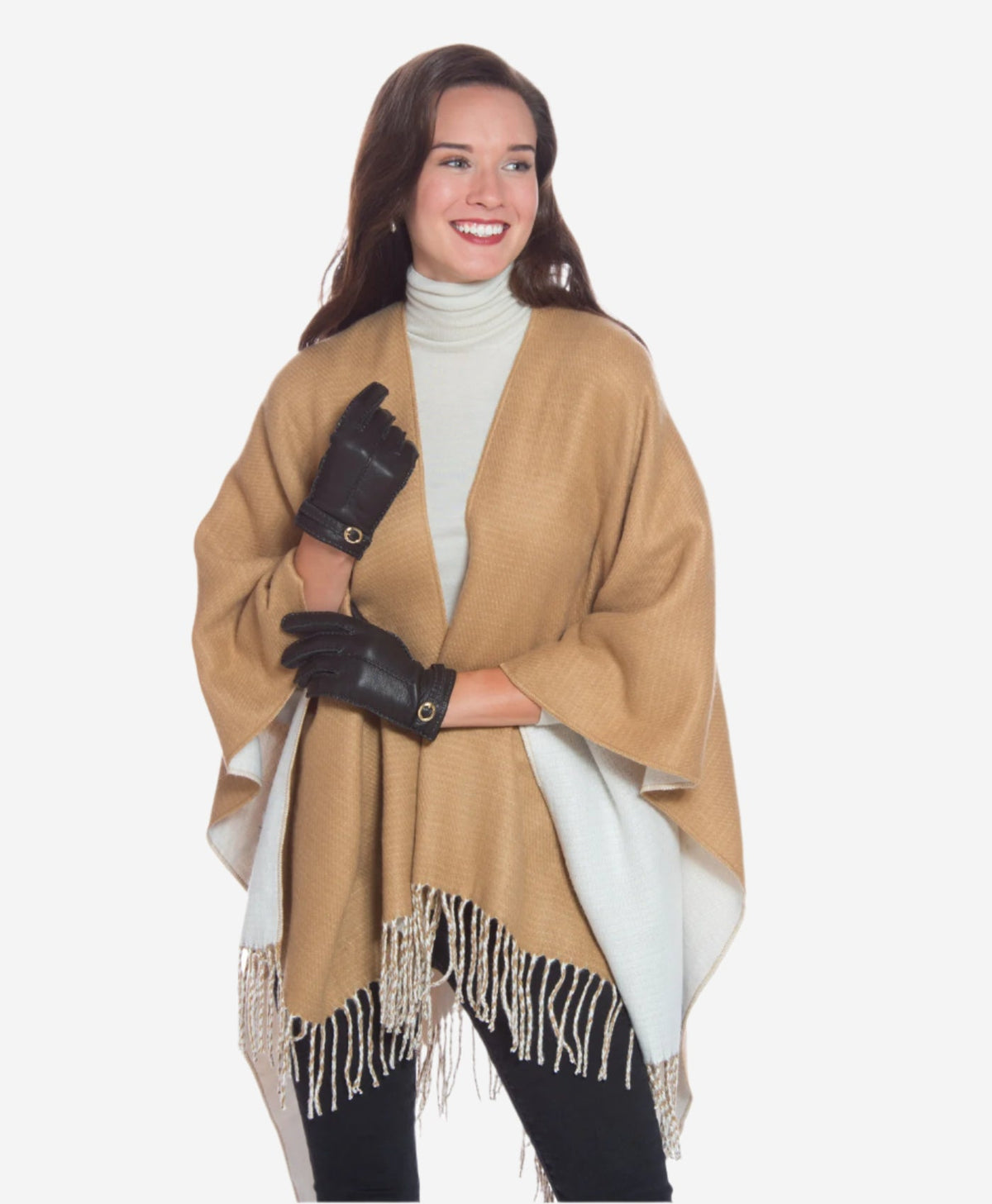 CA4661 (black) - Women’s Italian handsewn deerskin gloves with cashmere lining and distinctive strap and buckle - Glamourous Grace