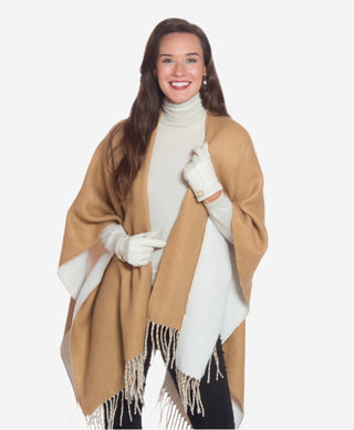 CA4661 (cream) -  Women’s Italian handsewn deerskin gloves with cashmere lining and distinctive strap and buckle - Glamourous Grace