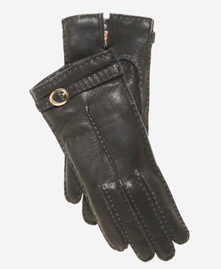 CA4661 (black) - Women’s Italian handsewn deerskin gloves with cashmere lining and distinctive strap and buckle - Glamourous Grace
