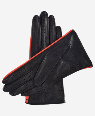 CA4918 (black/red) - Women’s unlined Italian lambskin driving gloves with ventilation holes - Glamourous Grace