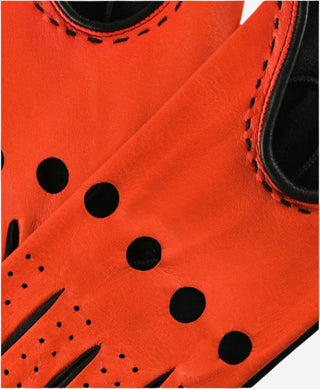 CA4918 (black/red) - Women’s unlined Italian lambskin driving gloves with ventilation holes - Glamourous Grace