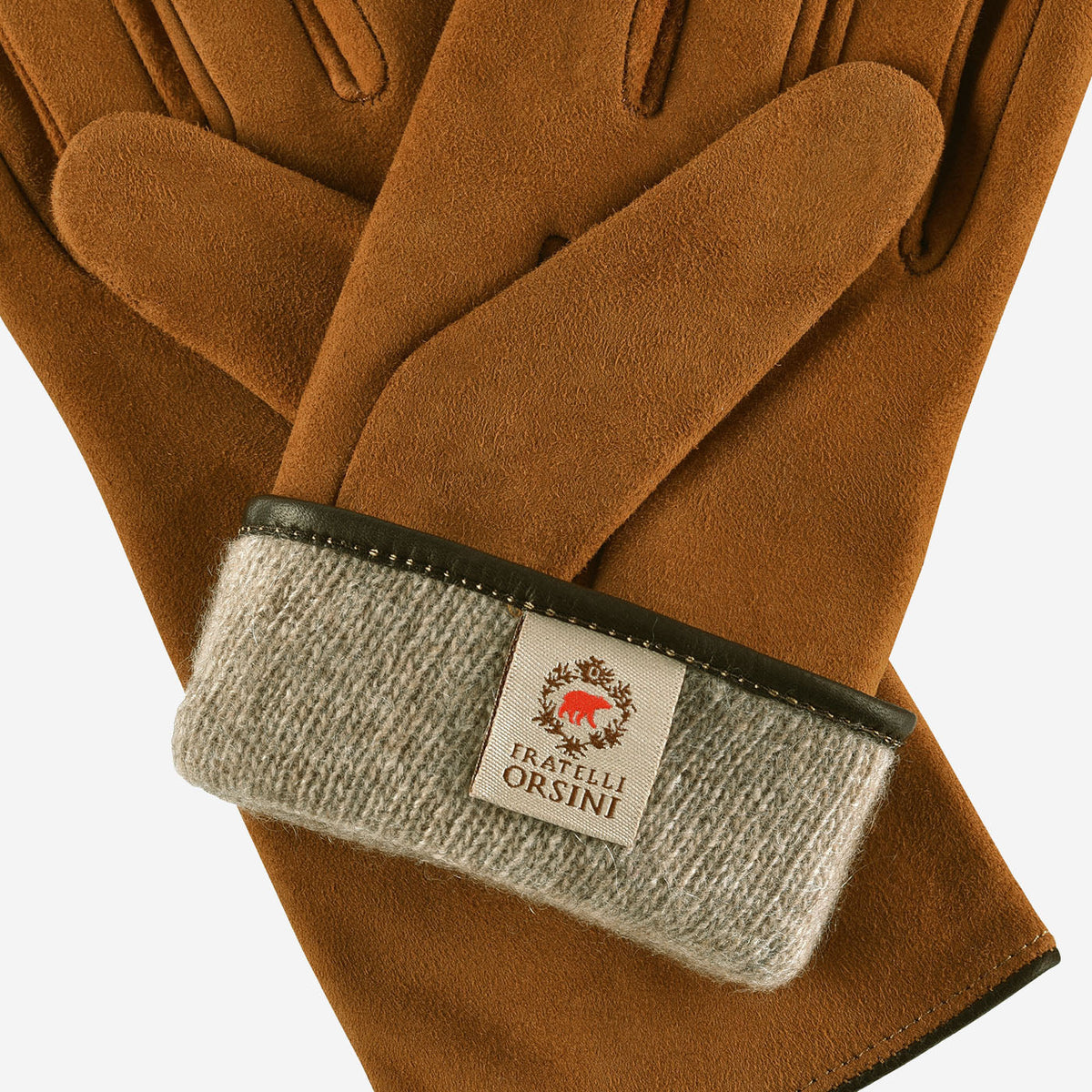 CA4941 (brown) - Women’s Italian handsewn suede gloves with cashmere lining and distinctive details - Glamourous Grace
