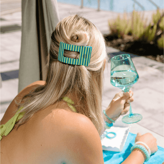 Cabana Cutie Small Flat Rectangle Hair Clip - Glamourous Grace