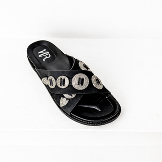 Calanthe Western Concho Sandal in Black - Glamourous Grace