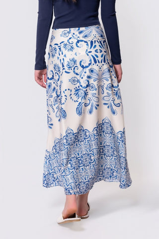 Calista Skirt (White/Blue)