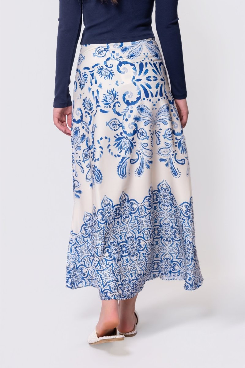 Calista Skirt (White/Blue) - Glamourous Grace
