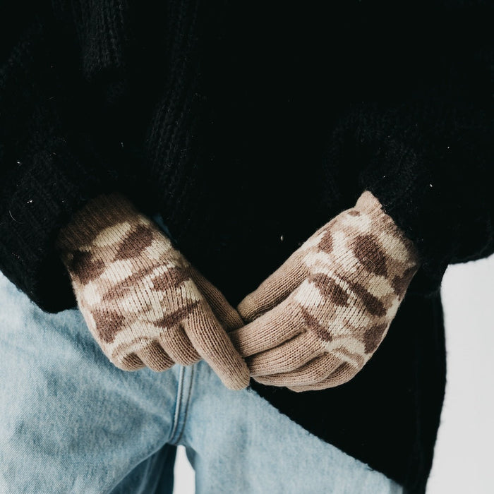 Camo Knit Smart Touch Gloves - Glamourous Grace