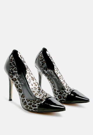 Candace Clear Patent Faux Leather Detail Pumps - Glamourous Grace
