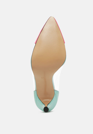 Candace Clear Patent Faux Leather Detail Pumps - Glamourous Grace