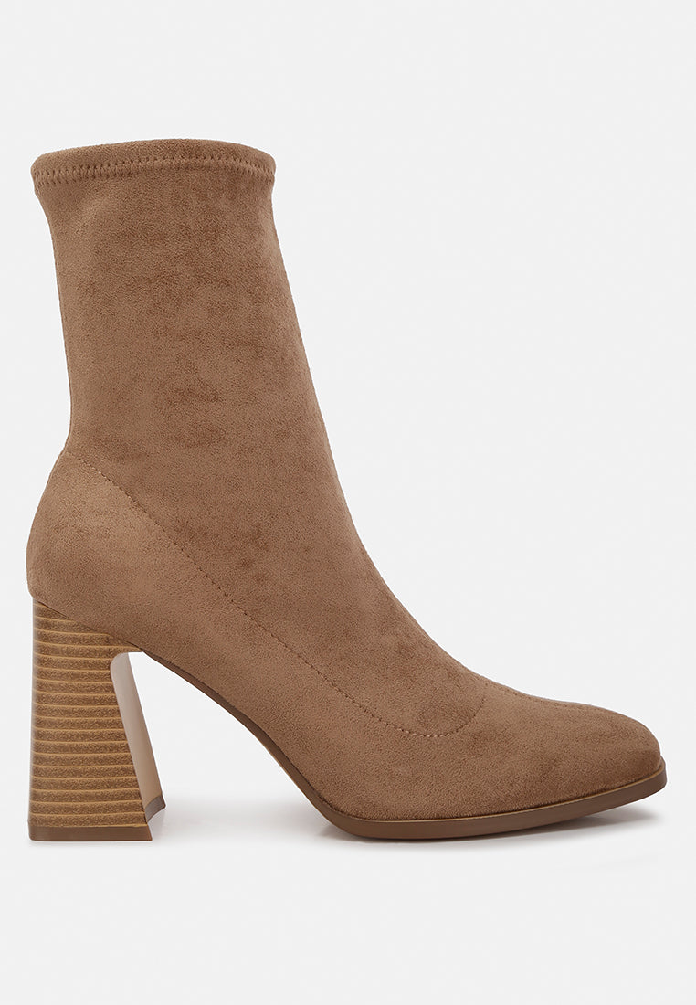Candid High Ankle Flared Block Heel Boots - Glamourous Grace